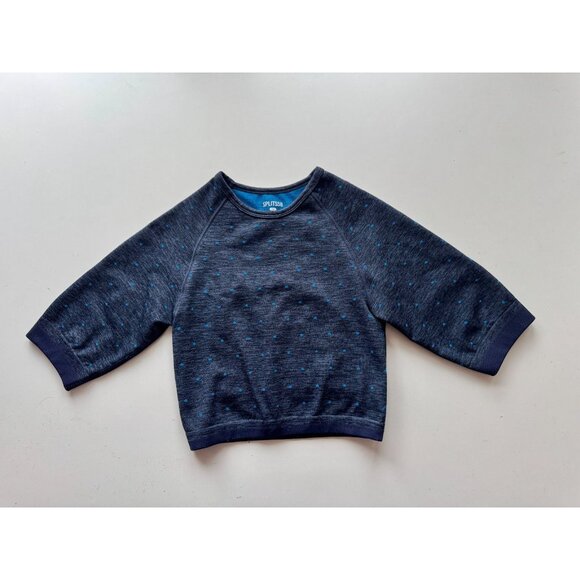 SPLITS59 Coco Navy Blue Polka Dot Seamless Jersey Cropped T-Shirt Top, Size S/M - Picture 6 of 15